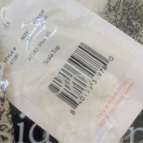 Andie Snakeskin Print Strapless Scala Bandeau Bikini Top Sz XS NWT - Picture 11 of 16